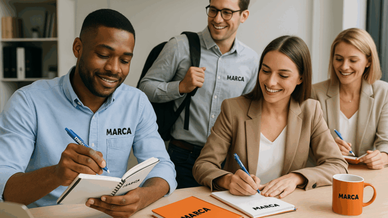 Material de escritório personalizado reforça branding