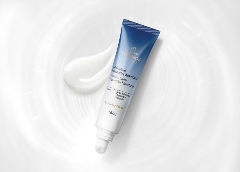 Natura Chronos Derma lança balm labial reparador com hidratação imediata 