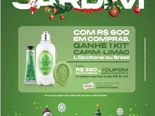 Campanha de Natal do Shopping Jardim das Américas terá sorteio de vales-compra e compre e ganhe da L’Occitane au Brésil