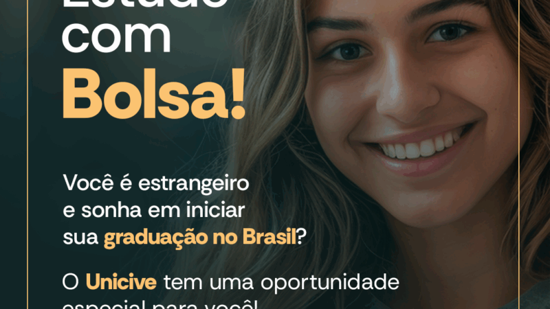 Vestibular do Unicive oferece bolsas integrais para estrangeiros