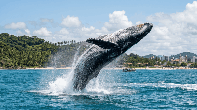 Ilhéus atrai turistas na temporada das jubartes