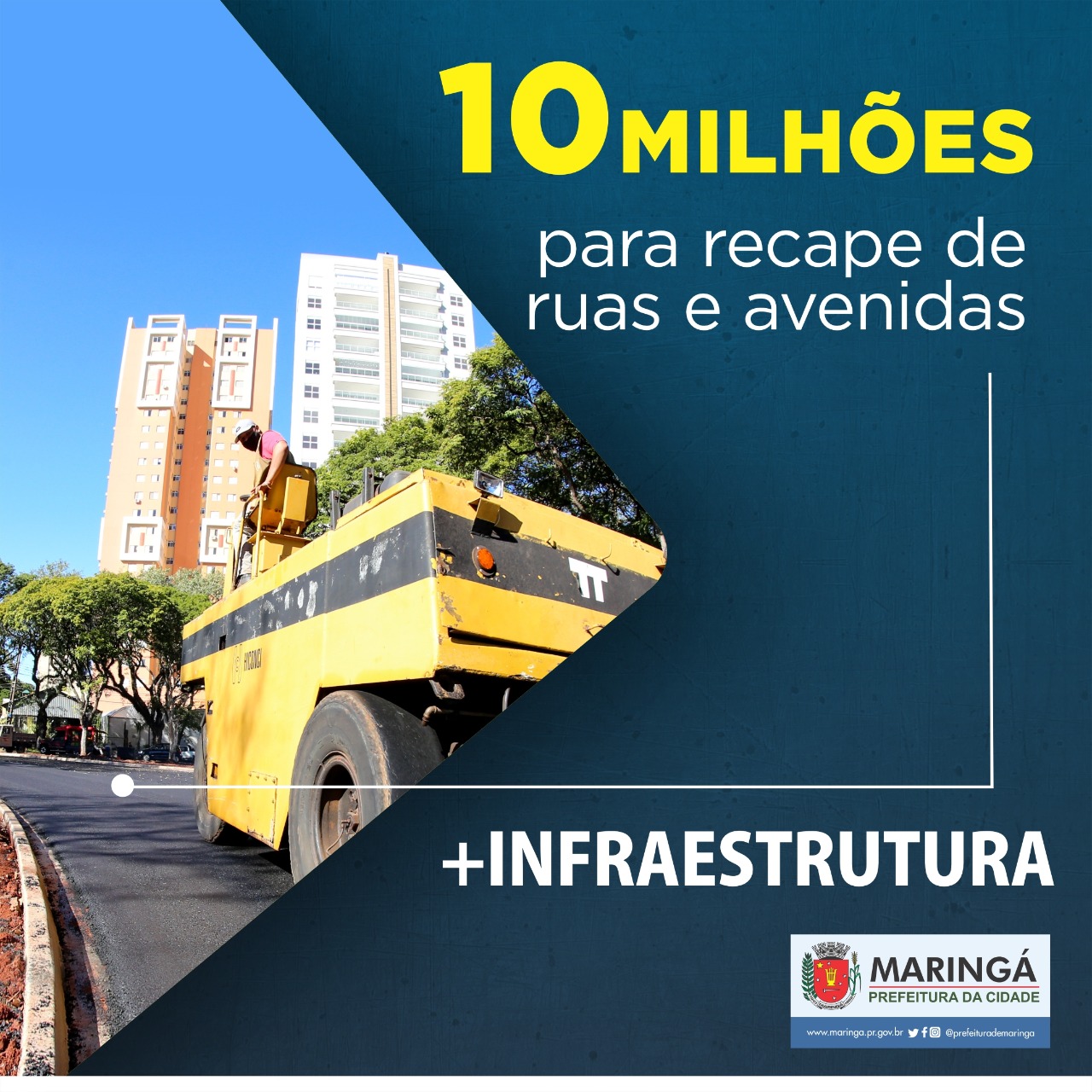 Maringá vai investir mais R$ 10 milhões na recuperação de ruas e avenidas