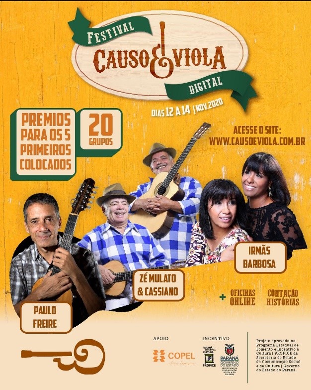 Festival Causo e Viola digital abre inscrições para oficinas gratuitas de Canto e Viola