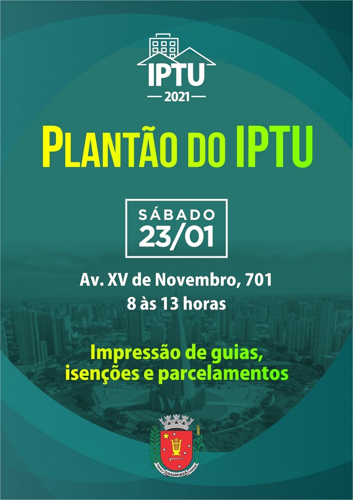 Prefeitura realiza Plantão do IPTU neste sábado, 23, das 8h às 13h