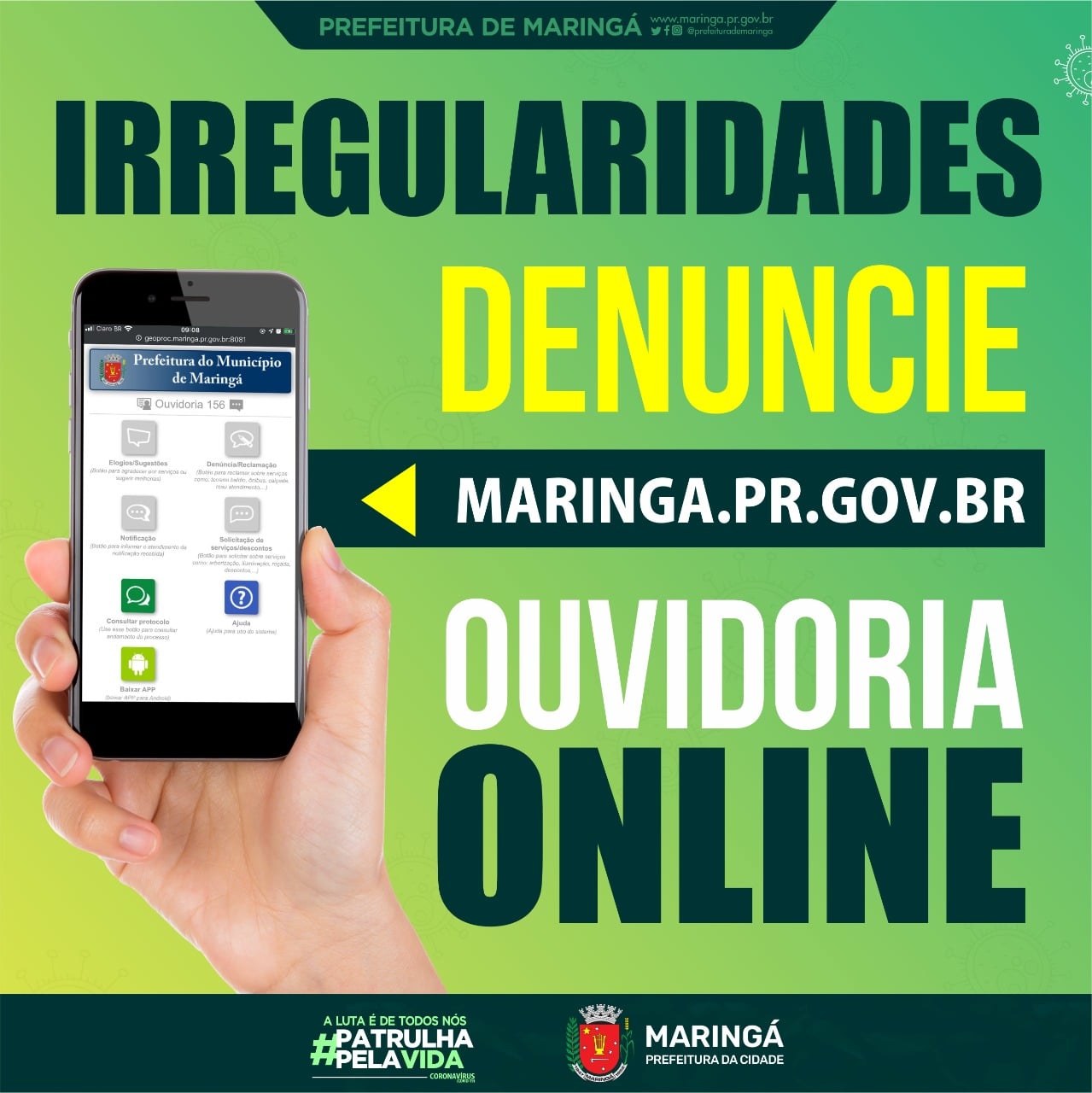 Faça sua denúncia na OUVIDORIA ONLINE de Maringá