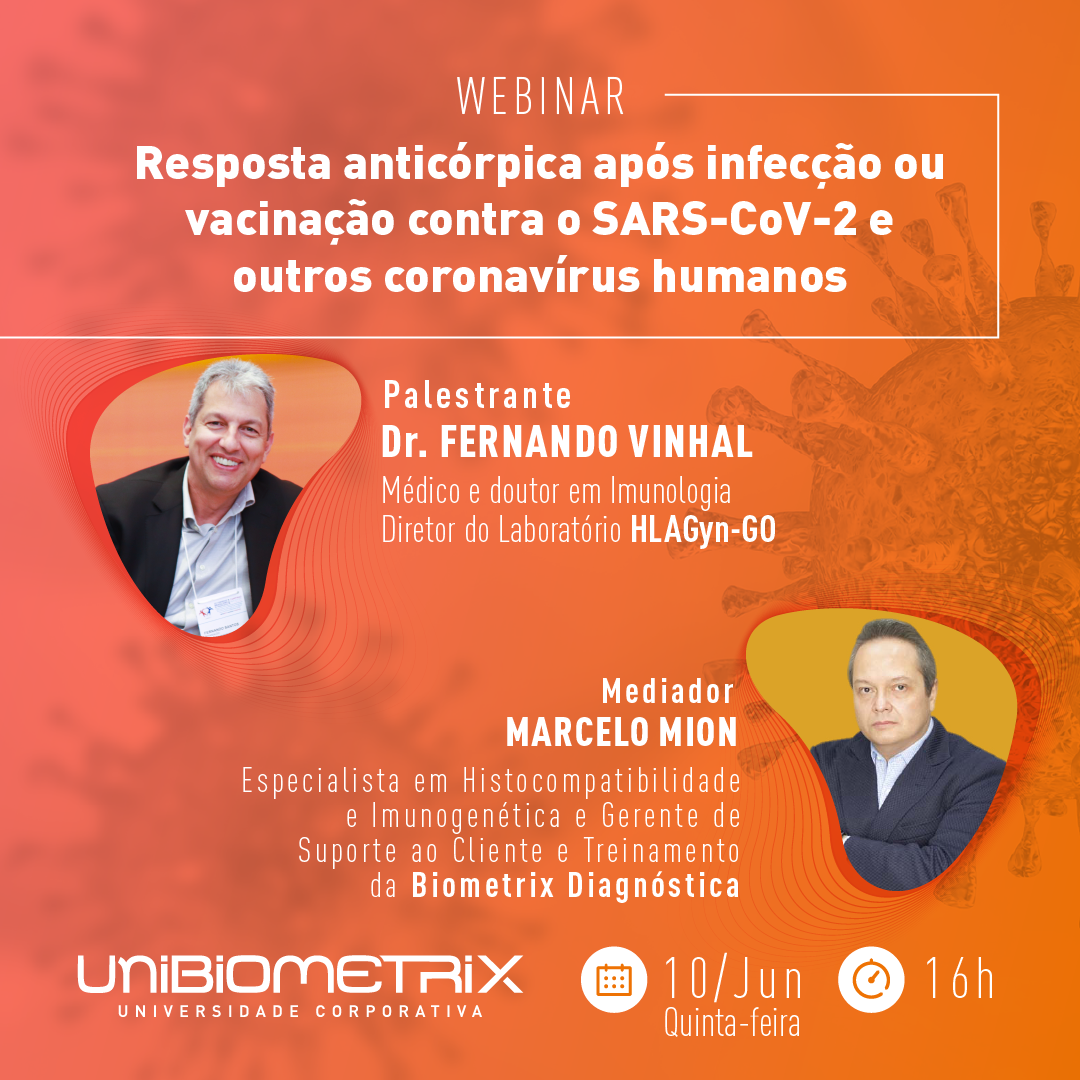 Seminário on-line debate sobre resposta anticórpica após infecção ou vacinação contra o SARS-CoV-2