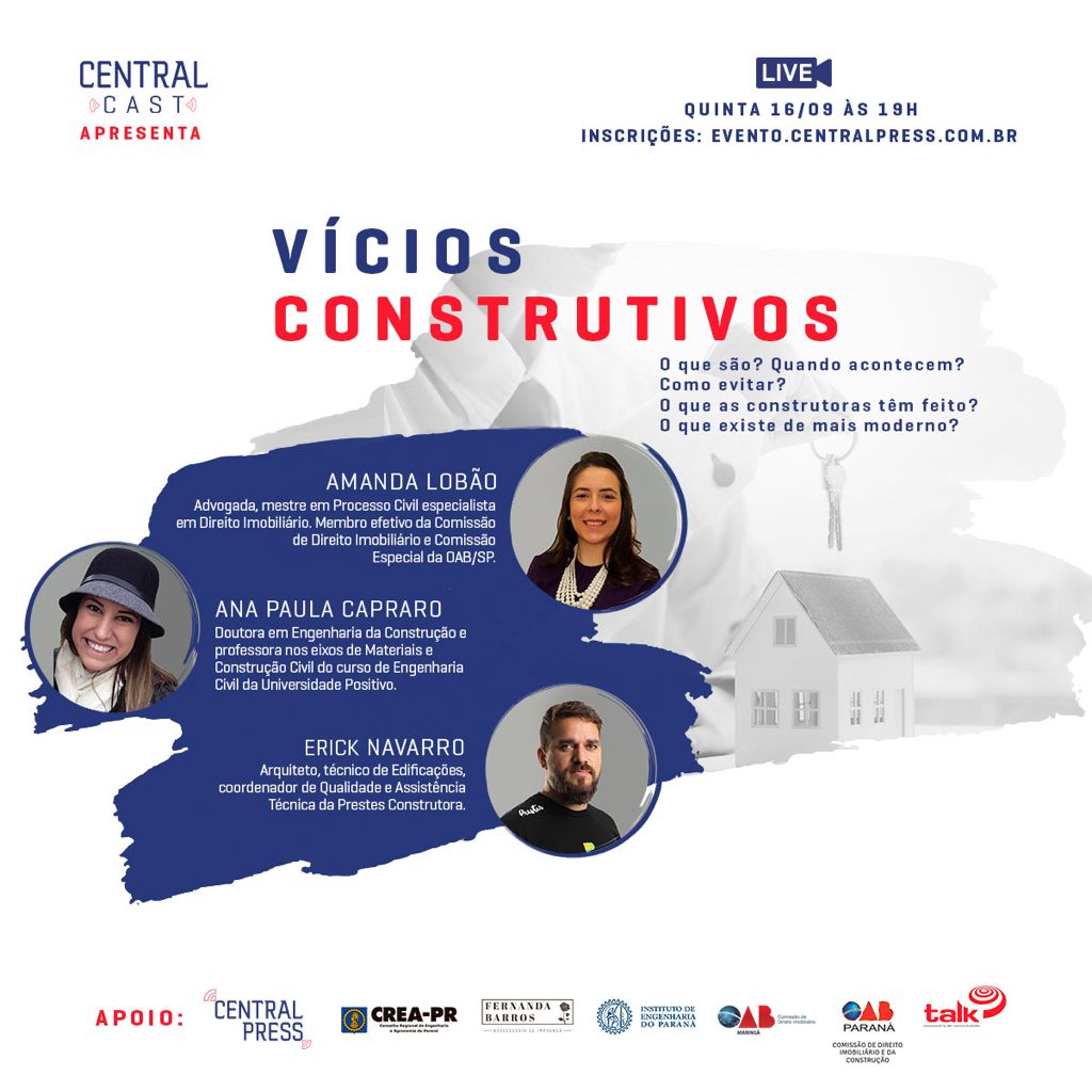 Construção Civil e Direito debatem ‘Vícios Construtivos’