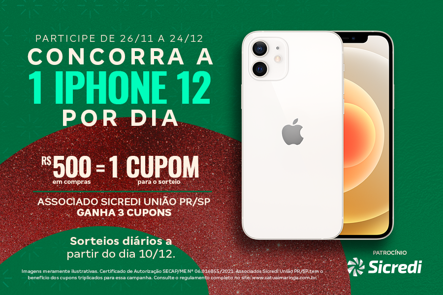 Catuaí Maringá sorteia 1 iPhone 12 por dia até a véspera de Natal
