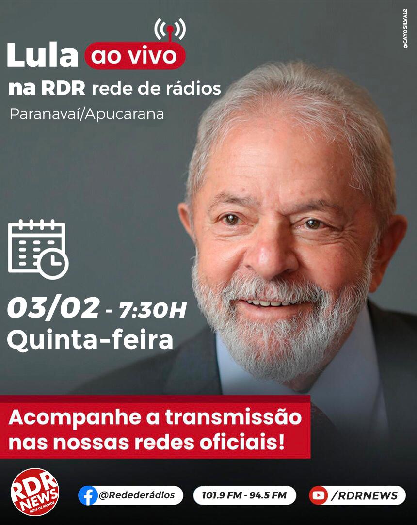 Exclusivo: Valderci Silva entrevista ao vivo Lula para Rede de Rádios e O Diário de Maringá