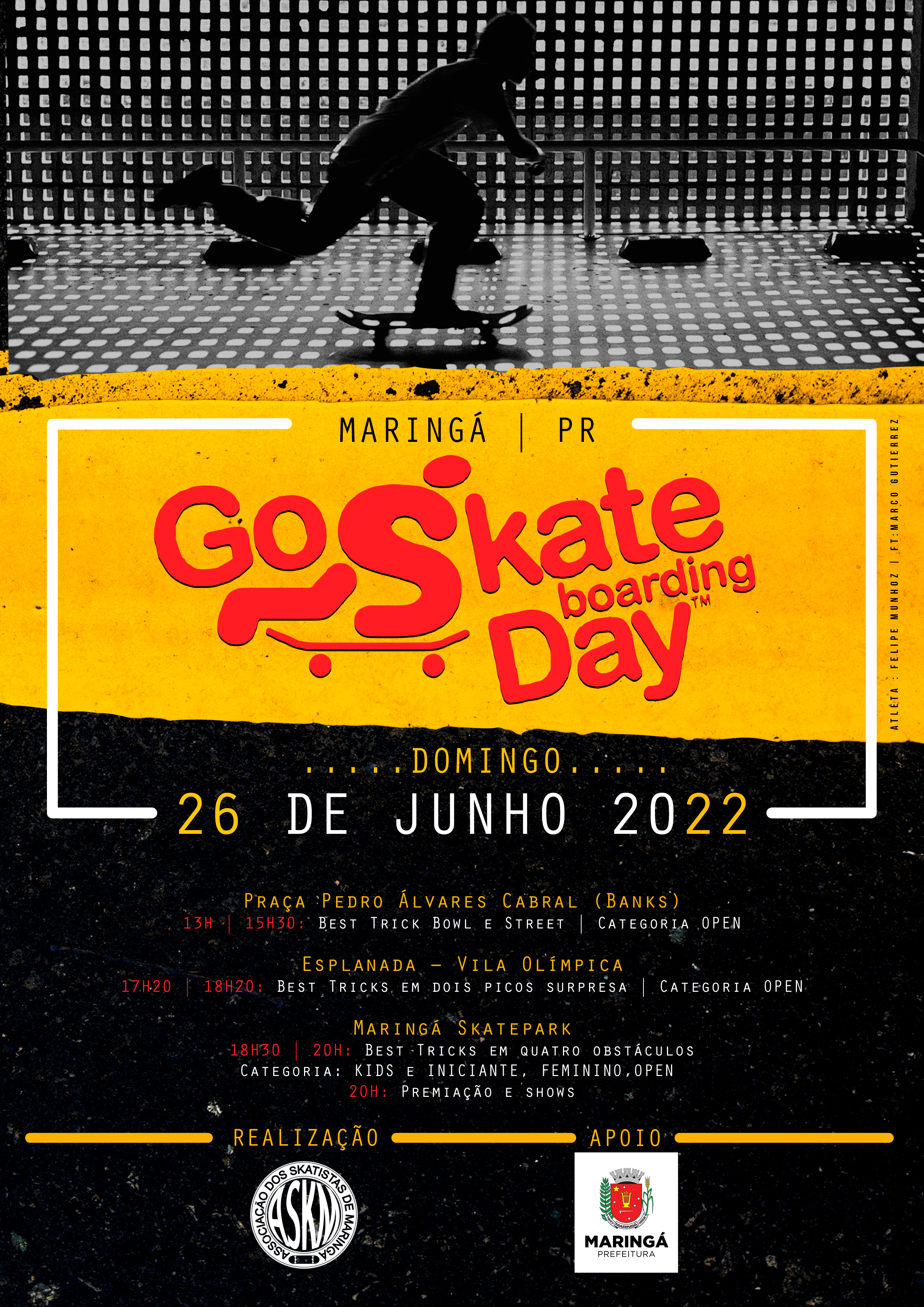 Com apoio da Prefeitura, Maringá terá ′Go Skate Day′ neste domingo
