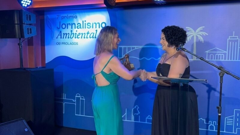 Prêmio Prolagos de Jornalismo Ambiental reconhece trabalho de Camila Raupp