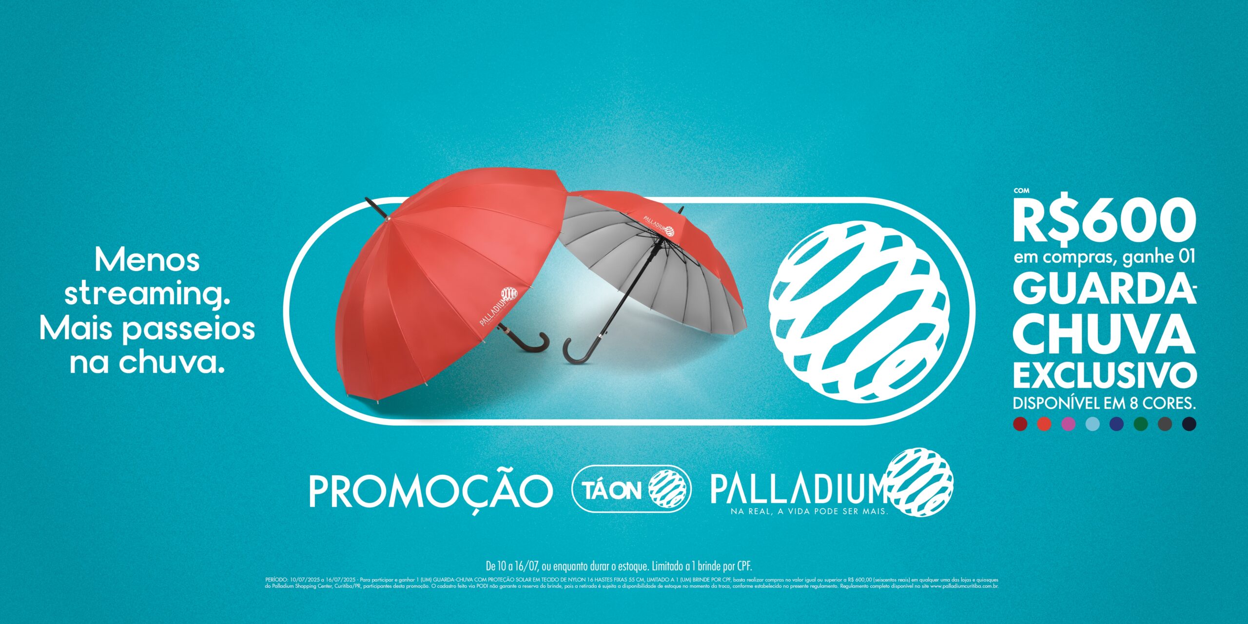 Shopping Palladium Curitiba lança campanha de inverno com guarda-chuva exclusivo como presente
