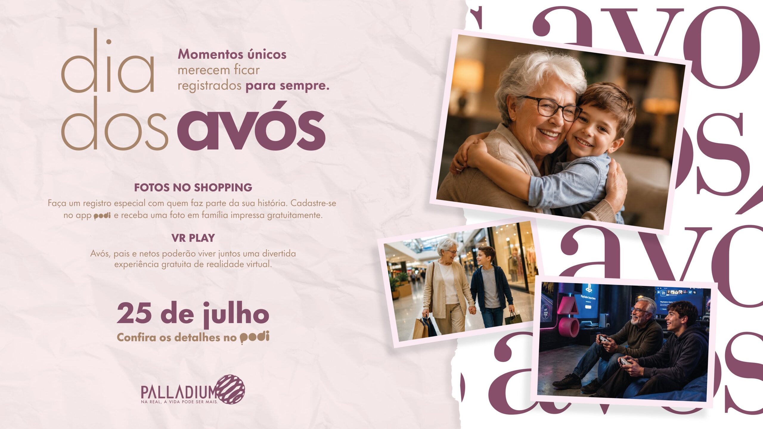Dia dos Avós: Palladium Curitiba promove experiências gratuitas para aproximar gerações