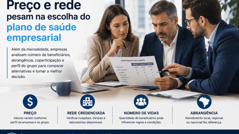 Preço e rede pesam na escolha do plano de saúde empresarial