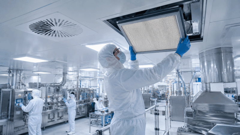 Filtros de ar industriais reduzem riscos em salas limpas