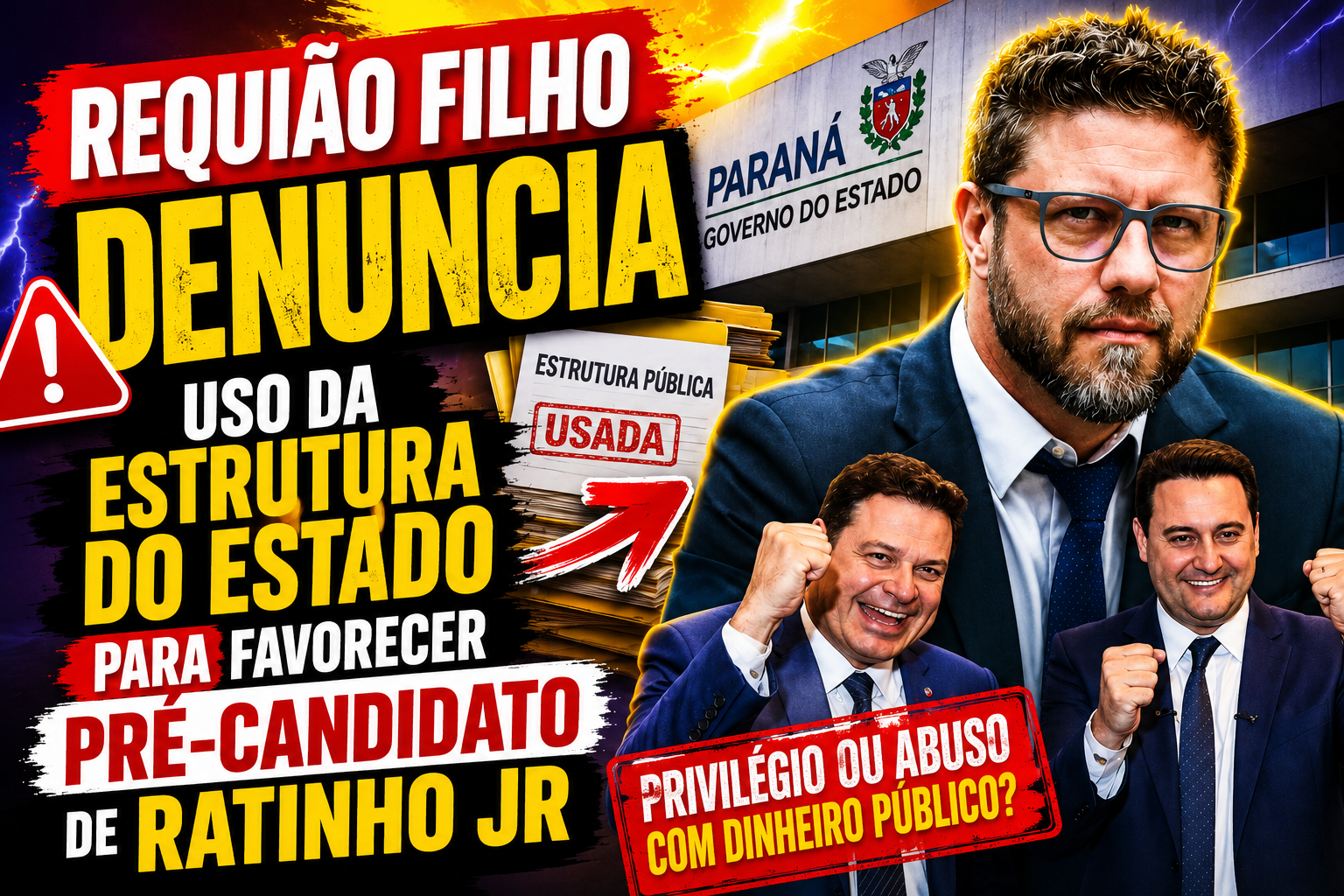 Requião Filho denuncia uso da estrutura do Estado para favorecer pré-candidato de Ratinho Jr
