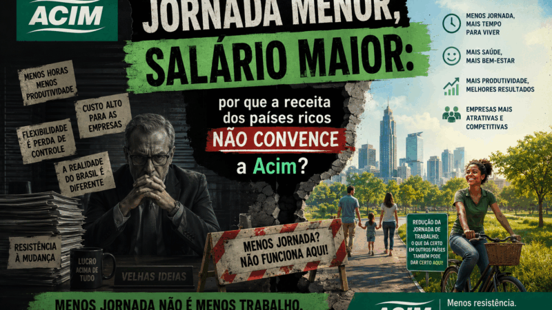 Jornada menor, salário maior: por que a receita dos países ricos não convence a Acim?