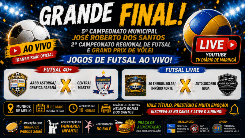 Grande Final do Futsal promete emoção e casa cheia em Munhoz de Mello