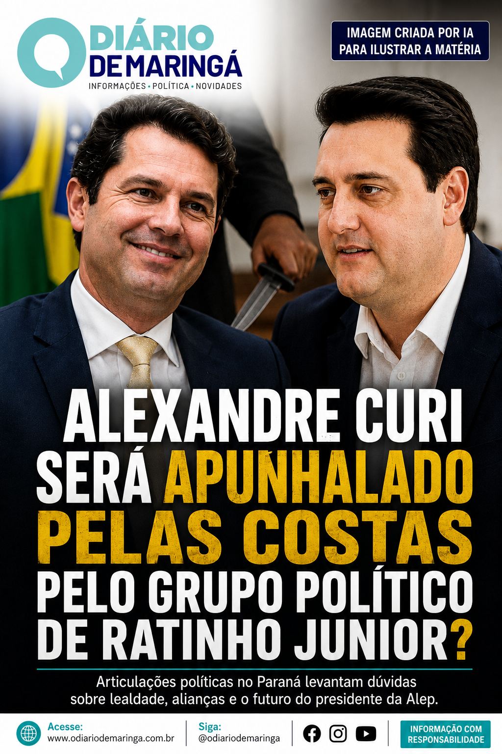 Alexandre Curi será apunhalado pelas costas pelo grupo político de Ratinho Junior?
