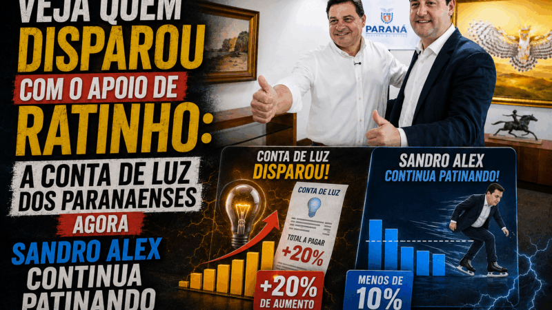 No Paraná, quem disparou não foi Sandro Alex; foi a conta de luz com o apoio de Ratinho