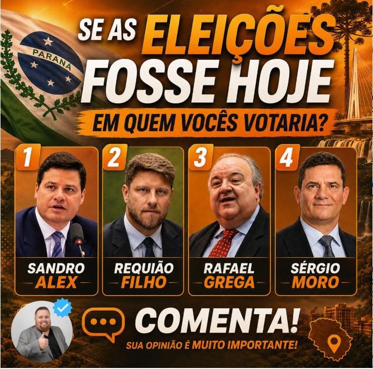 Nem em enquete de assessor de Adriano José, Sandro Alex consegue superar Moro e Requião Filho