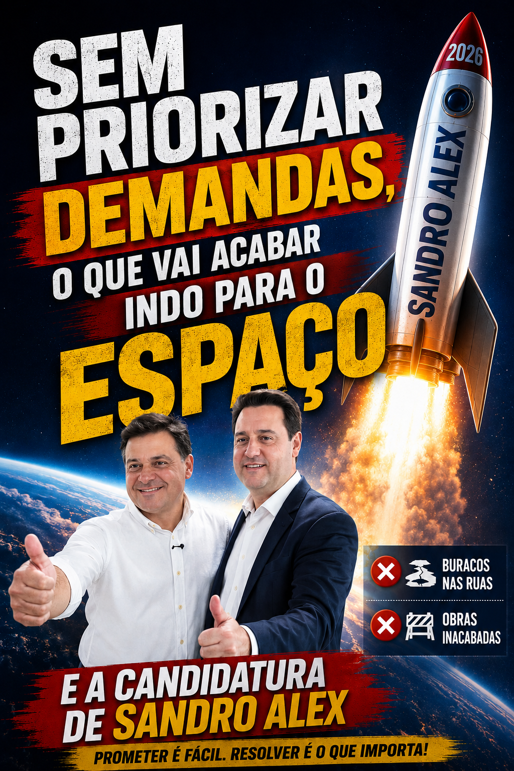 Sandro Alex quer o Paraná na  SpaceX e NASA; moradores querem o Paraná fora da superfície lunar