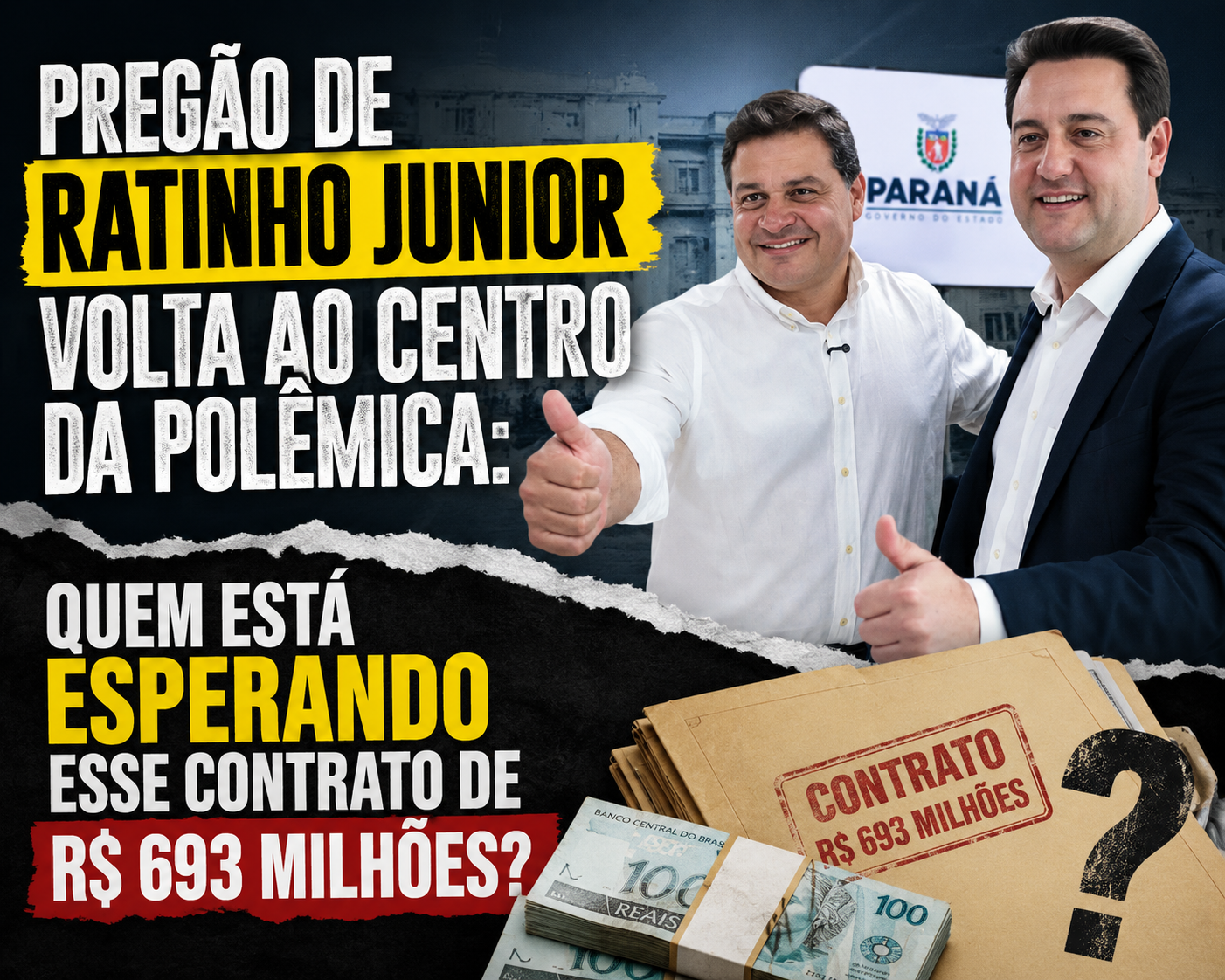 Ratinho Junior precisa explicar: quem pode ser beneficiado pelo pregão de R$ 693 milhões da Educação?
