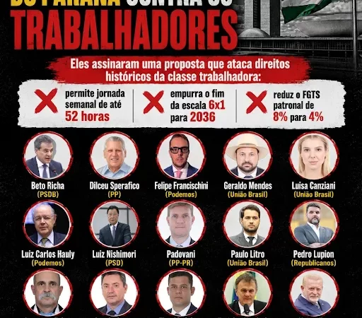 Deputados do Paraná são acusados de atacar direitos trabalhistas