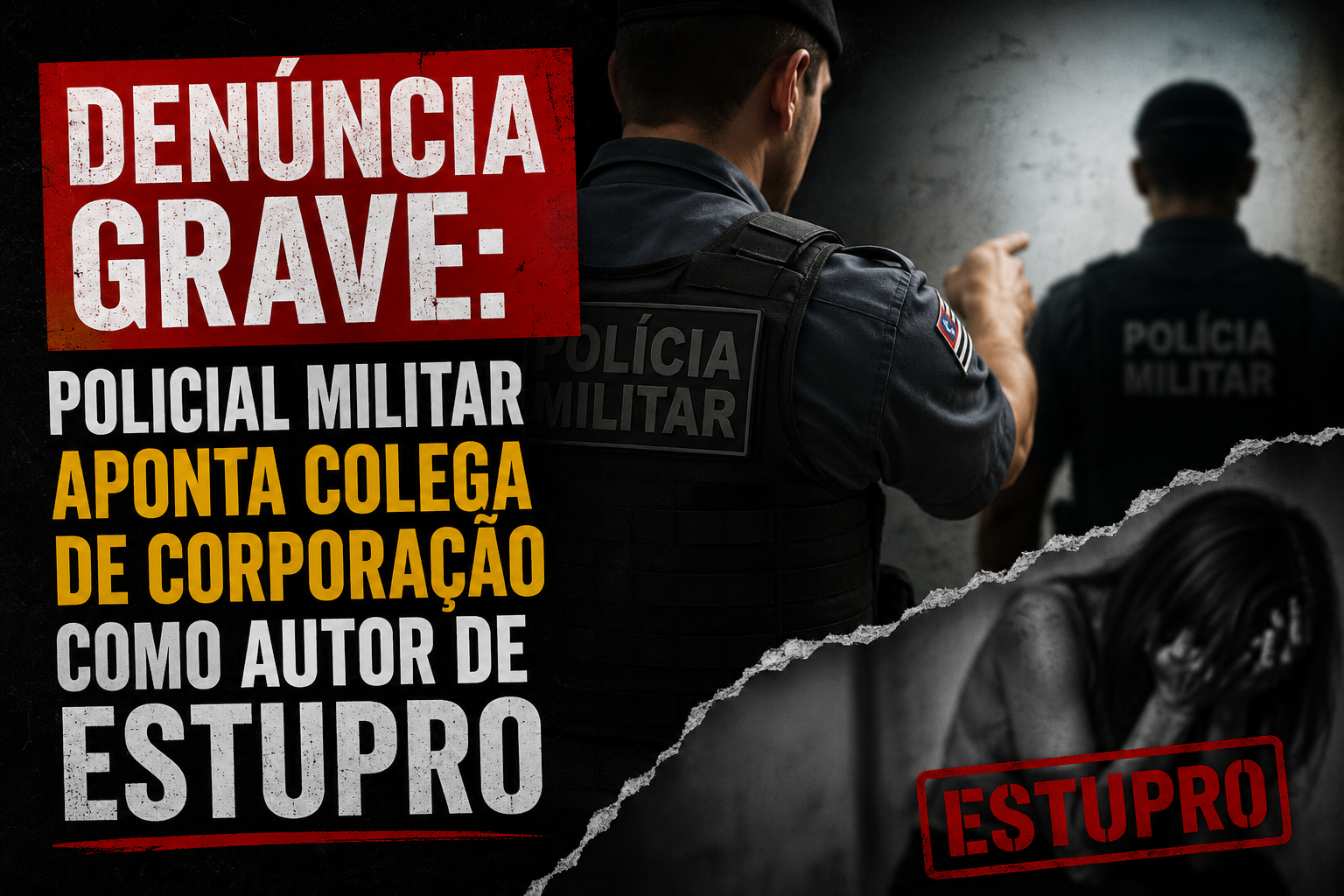 Denúncia grave: policial militar aponta colega de corporação como autor de estupro