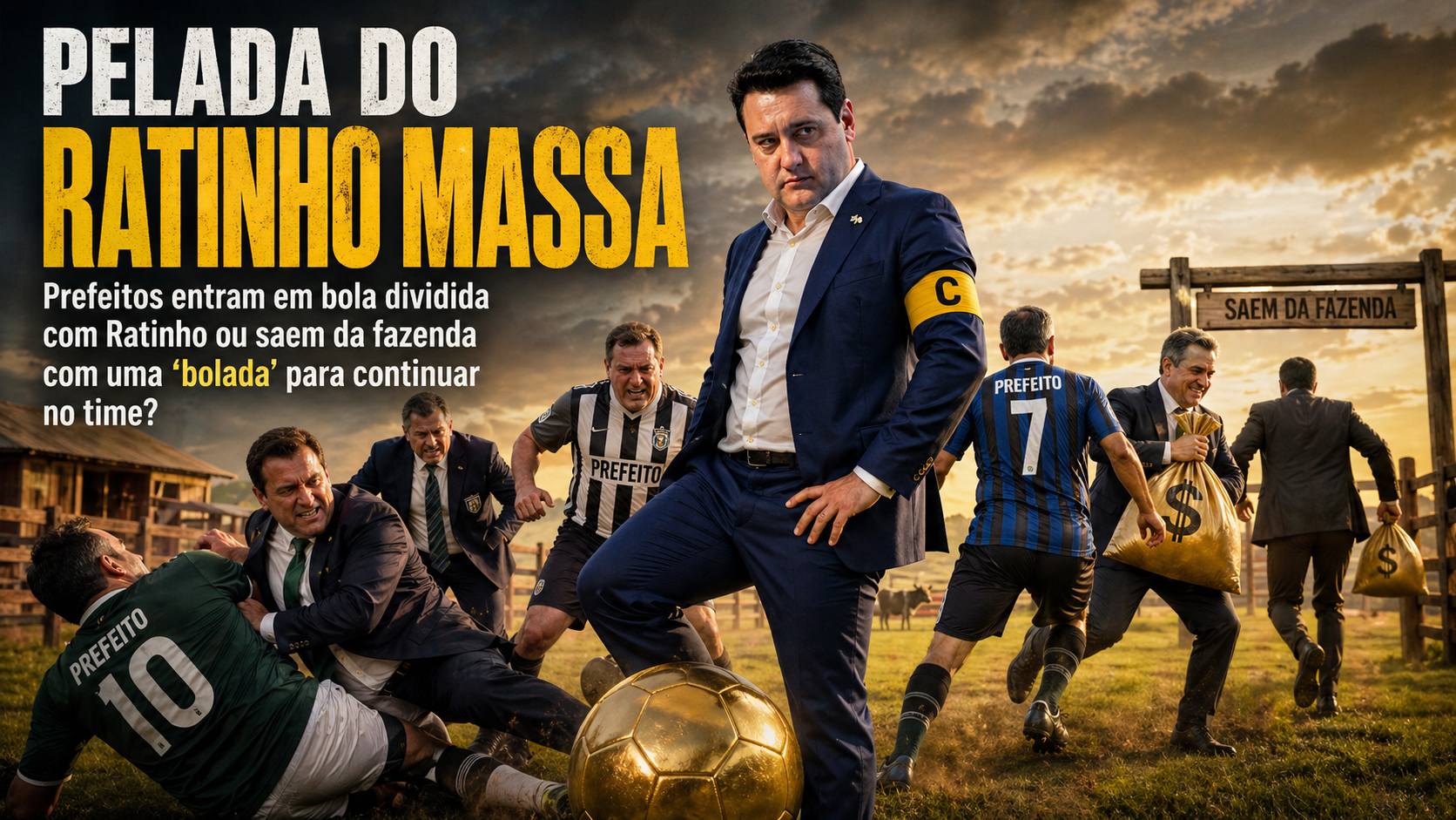 Pelada Massa: prefeitos entram em bola dividida com Ratinho ou saem da fazenda com uma “bolada” para continuar no time?