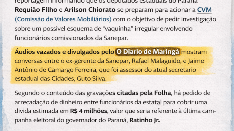 Reportagem do O Diário de Maringá ganha repercussão nacional em matéria da Folha de São Paulo