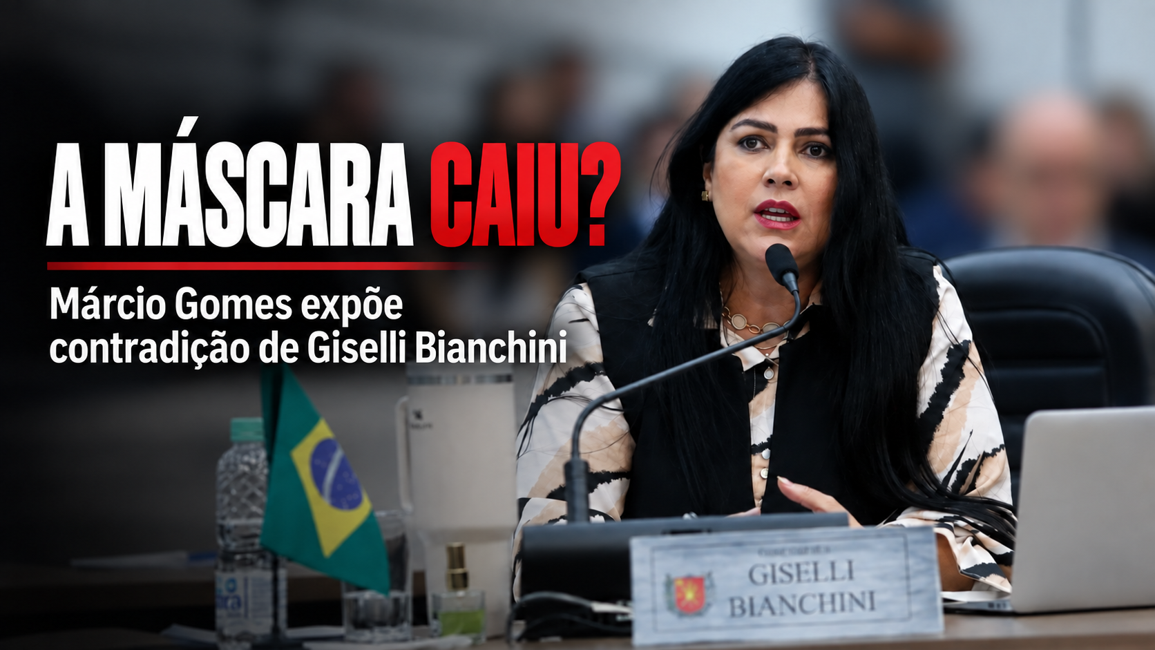 A máscara caiu? Márcio Gomes expõe contradição de Giselli Bianchini