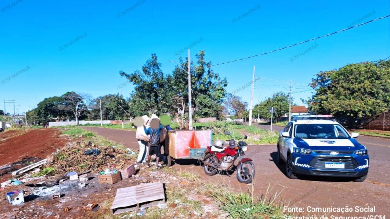 Guarda Municipal flagra descarte irregular de lixo em Maringá e infrator pode ser multado em R$ 1.000