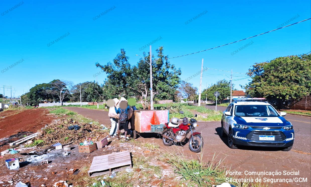 Guarda Municipal flagra descarte irregular de lixo em Maringá e infrator pode ser multado em R$ 1.000