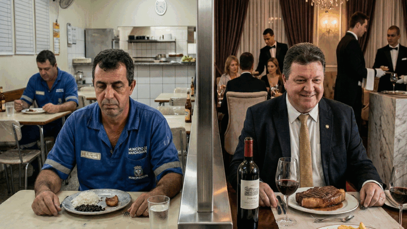 Que fome é essa? O abismo entre o prato do vereador e o do servidor em Mandaguari