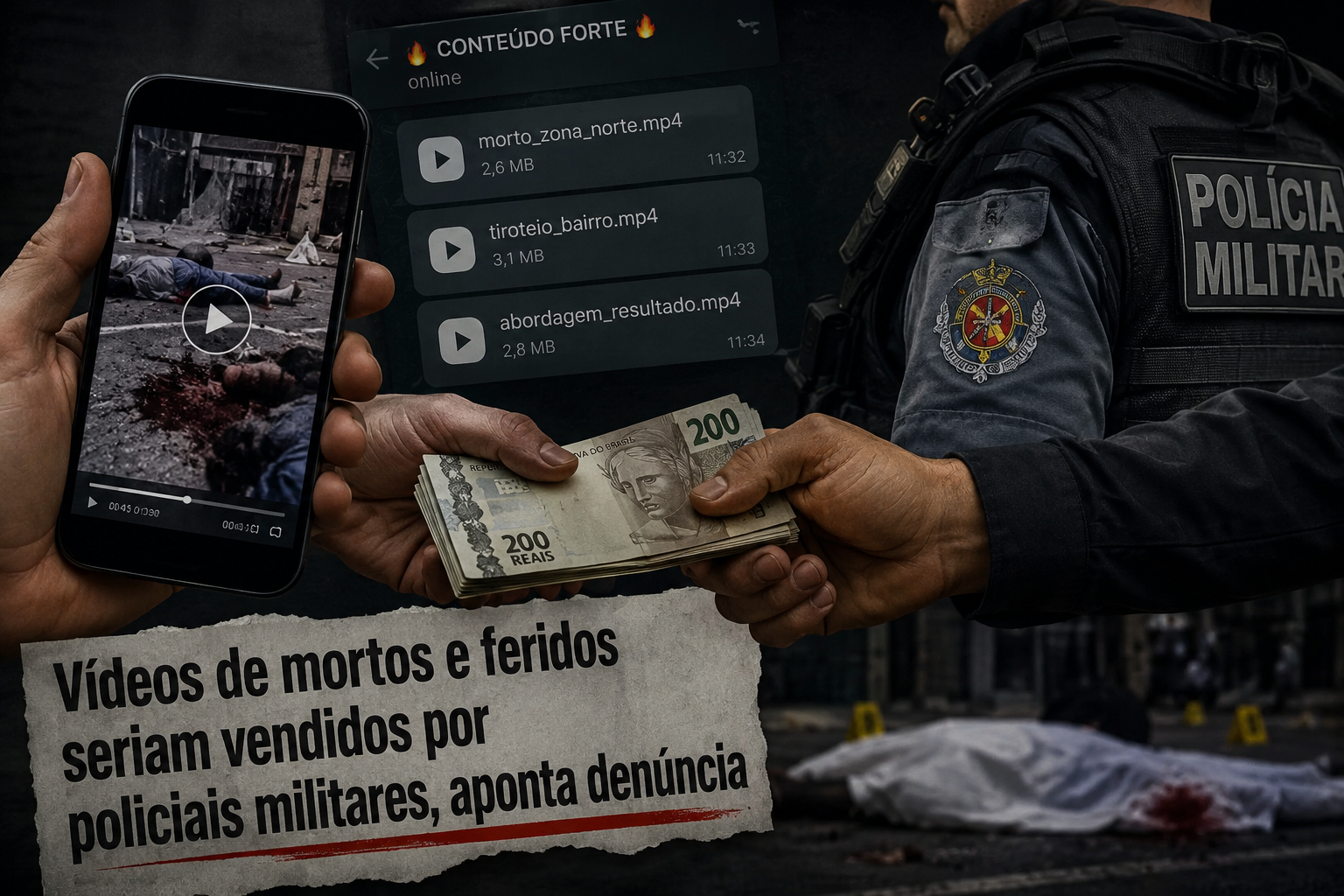 Vídeos de mortos e feridos seriam vendidos por policiais militares, aponta denúncia