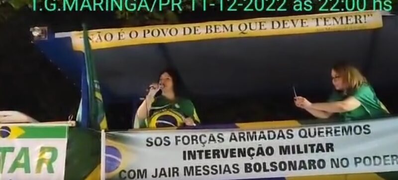 Giselli Bianchini será punida por incitar o golpe contra o Estado em praça pública?