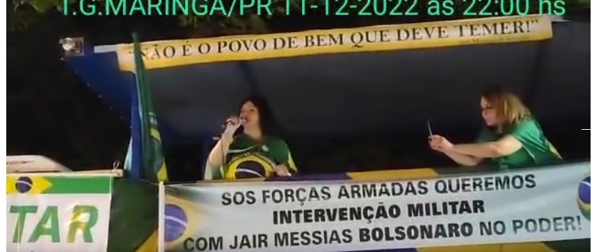 Giselli Bianchini será punida por incitar o golpe contra o Estado em praça pública?