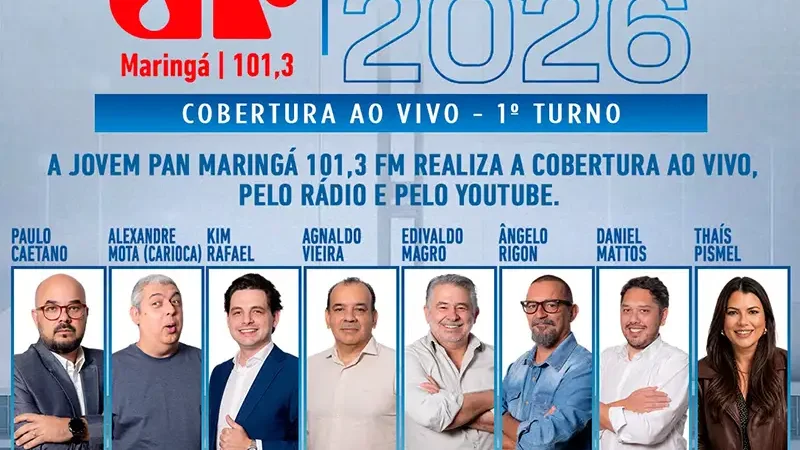 Jovem Pan Maringá reúne bancada de peso para cobertura das eleições neste domingo