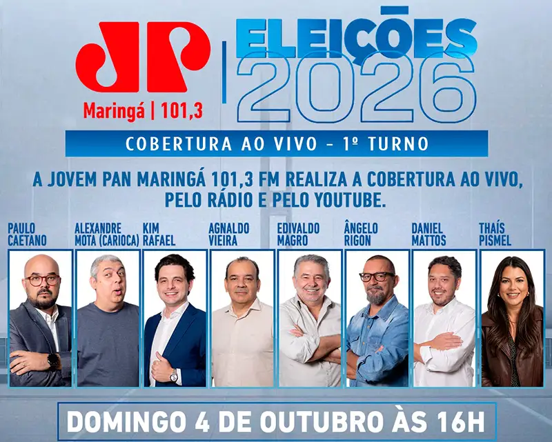 Jovem Pan Maringá reúne bancada de peso para cobertura das eleições neste domingo