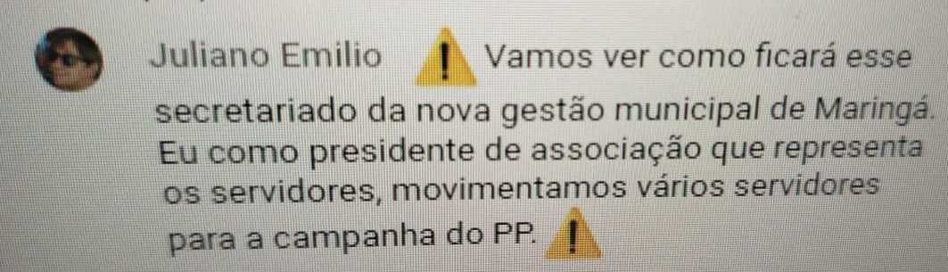 Servidor de Maringá confessa uso de função em associação para favorecer campanha do PP