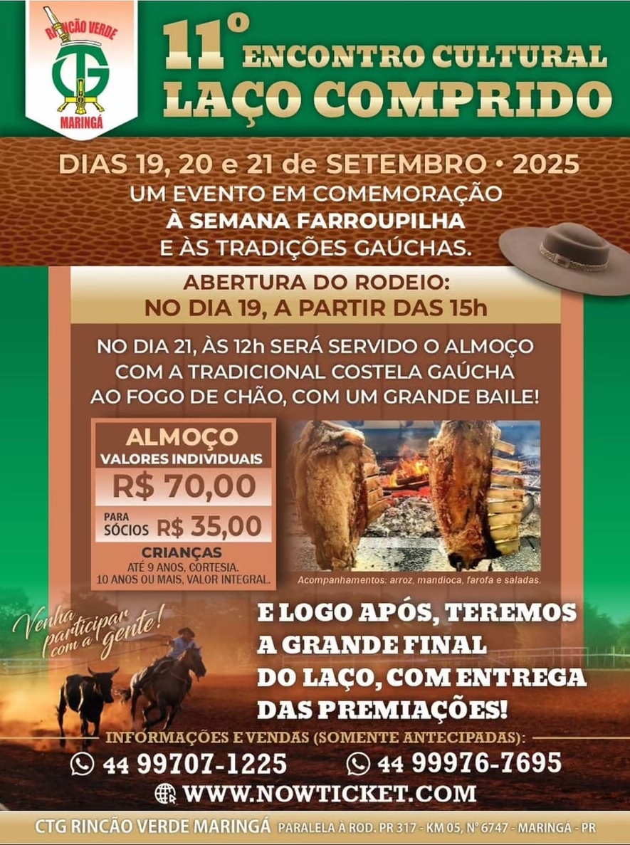 Laçadas, música e costela no fogo de chão: confira o Encontro Cultural Laço Comprido