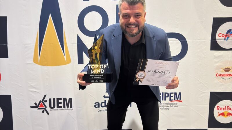 Maringá FM conquista pela 9ª vez o prêmio Top of Mind e reafirma liderança entre os maringaenses