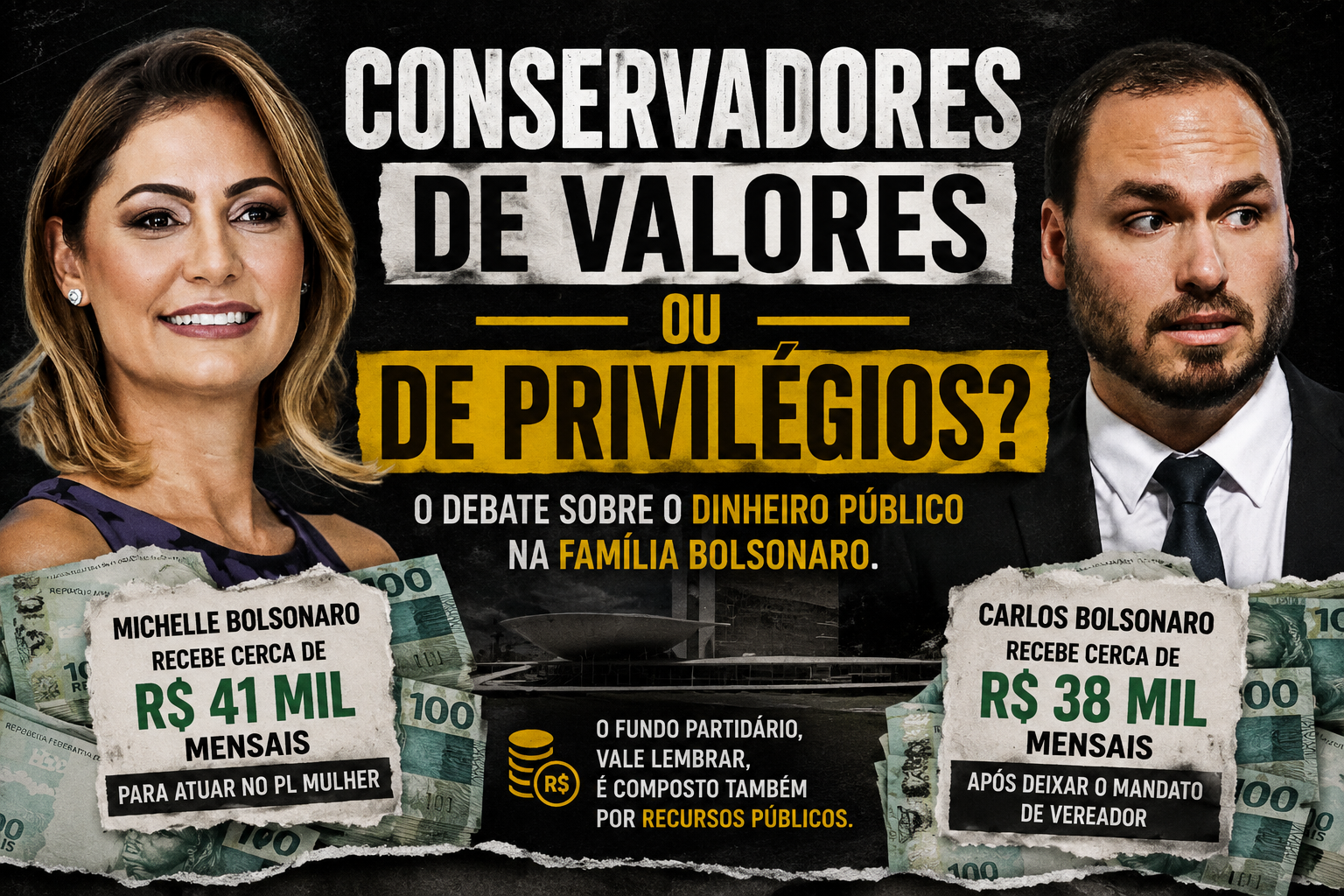 Conservadores de valores ou de privilégios? O debate sobre o dinheiro público na família Bolsonaro