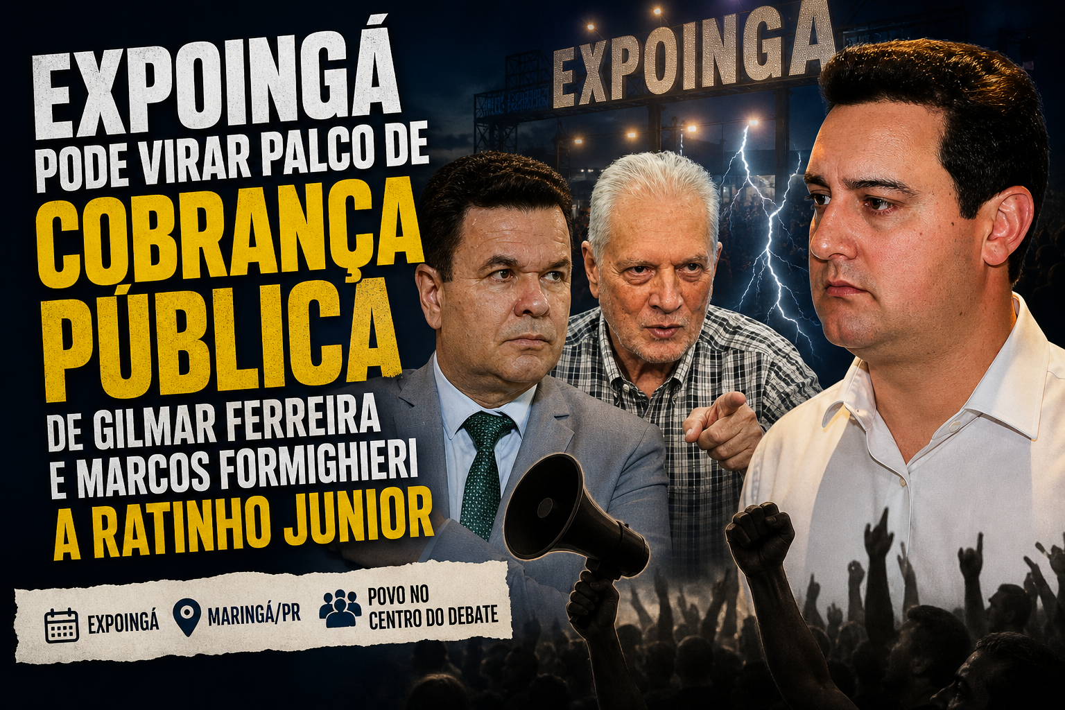 Ratinho Junior vai à Expoingá: governador dará coletiva ou evitará perguntas incômodas?
