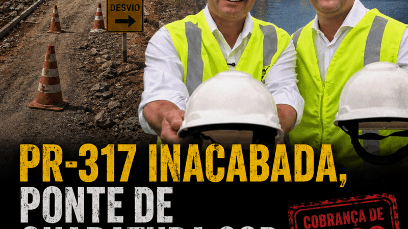 PR-317 inacabada, Ponte  de Guaratuba sob cobrança milionária: o modelo de Sandro Alex continua de pé?