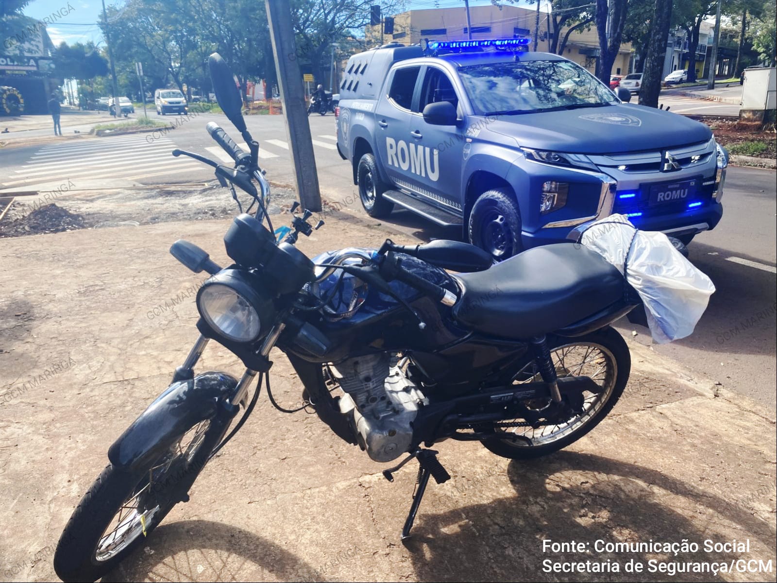 ROMU de Maringá apreende moto com R$ 20 mil em débitos