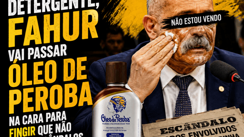 Lavou o bigode com detergente Ypê. Agora Fahur vai passar óleo de peroba na cara  para ignorar denúncias envolvendo aliados?