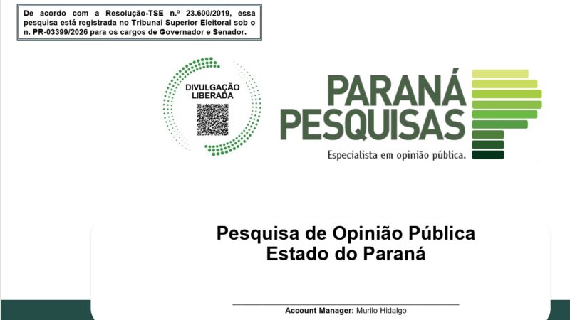 Paraná Pesquisas: Sergio Moro lidera disputa pelo governo com 45%
