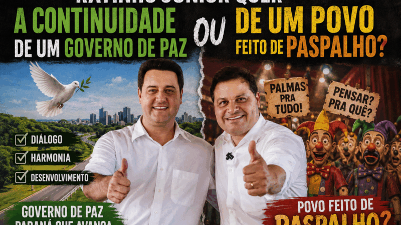 Ratinho Junior quer a continuidade de um governo de paz ou de um povo feito de paspalho?